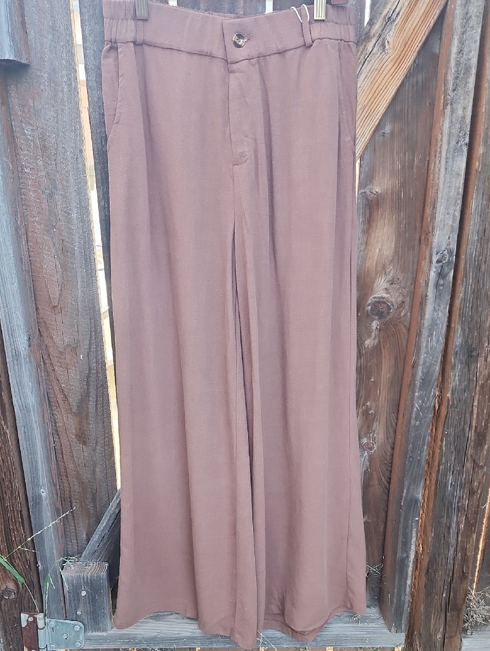New Wide Leg Linen Pants, NWT, Sz. Large